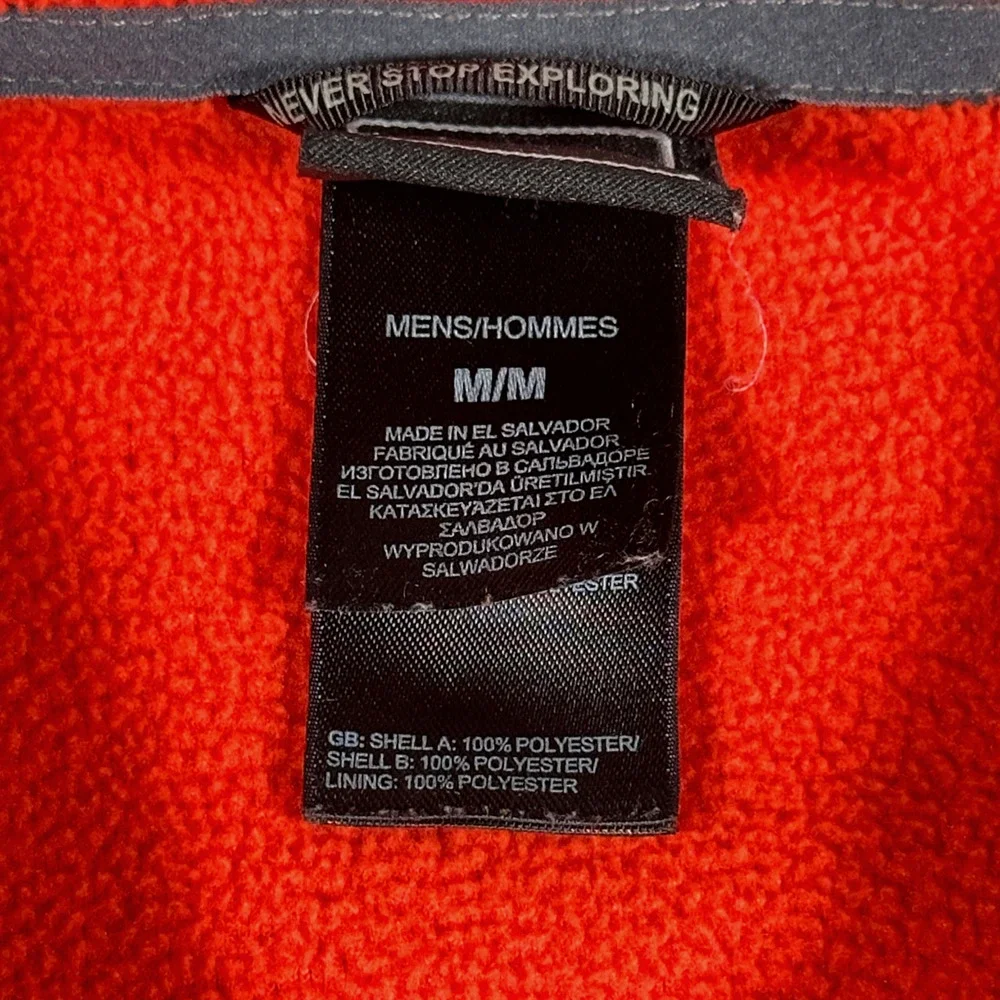North Face Jacket Adult MEDIUM Orange Gray Fleece Colorblock Hiking Outdoor